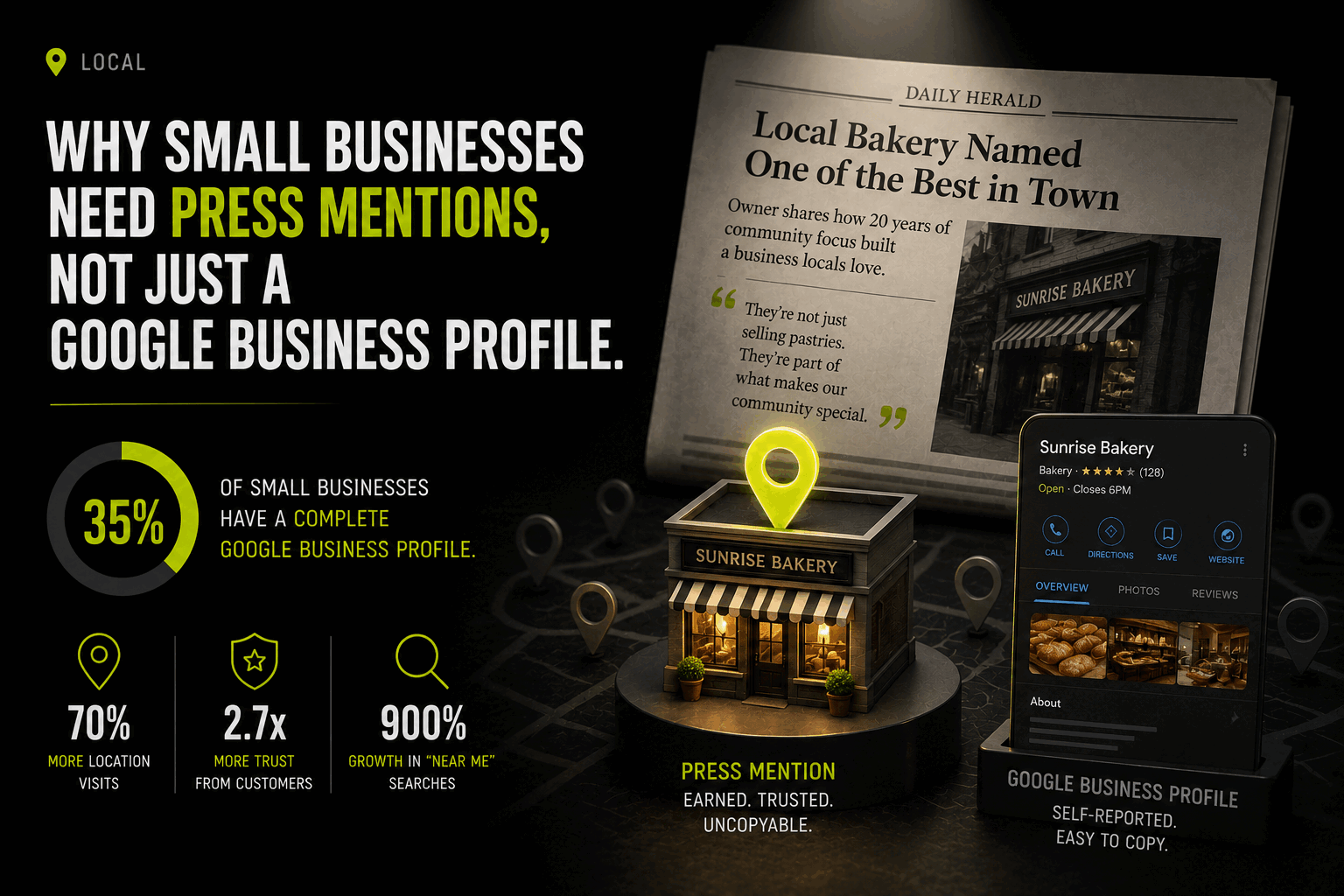 Why small businesses need press mentions, not just a Google Business Profile